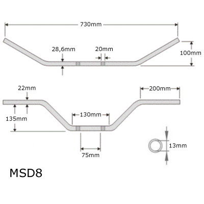 SEFIS řídítka a mosty 28,6mm Yamaha F