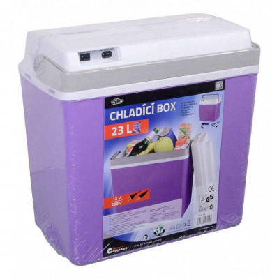 Chladící box do auta 220V/12V, 23 litrů, fialová barva - COMPASS