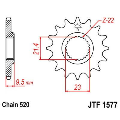 Řetězové kolečko JT JTF 1577-15 15 zubů, 520
