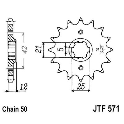 Řetězové kolečko JT JTF 571-16 16 zubů, 530