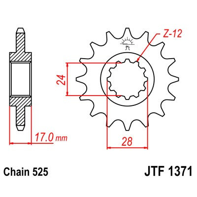 Řetězové kolečko JT JTF 1371-14 14 zubů, 525