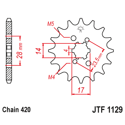 Řetězové kolečko JT JTF 1129-13 13 zubů, 420