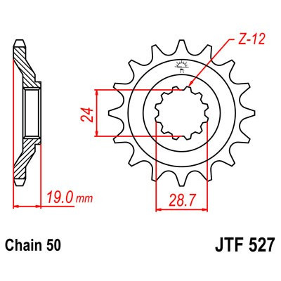Řetězové kolečko JT JTF 527-17 17 zubů, 530