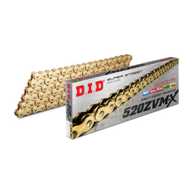 ZVM-X série X-Kroužkový řetěz D.I.D Chain 520ZVM-X 112 L Zlatá/Zlatá