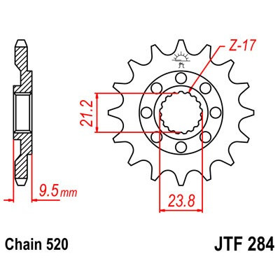 Řetězové kolečko JT JTF 284-15 15 zubů, 520