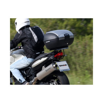 Vrchní kufr na motorku s barevným krytem SHAD SH45 Lesklá černá