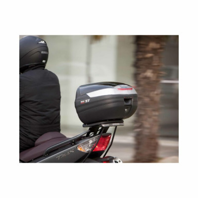 Vrchní kufr na motorku s barevným krytem SHAD SH37 Lesklá černá