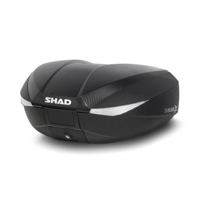 Vrchní kufr na motorku SHAD SH58X karbon (expandable concept) with PREMIUM lock and backrest