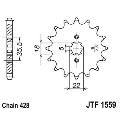 Řetězové kolečko JT JTF 1559-14 14 zubů, 428