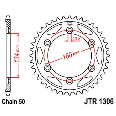 Řetězová rozeta JT JTR 1306-40 40 zubů, 530