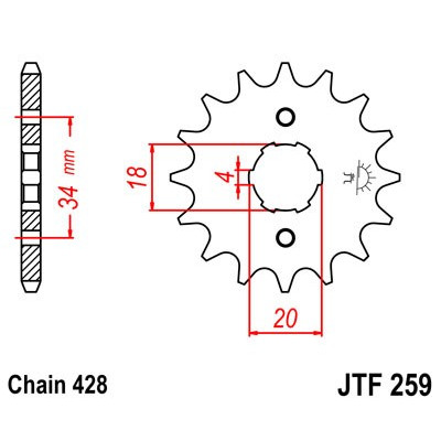 Řetězové kolečko JT JTF 259-17 17 zubů, 428