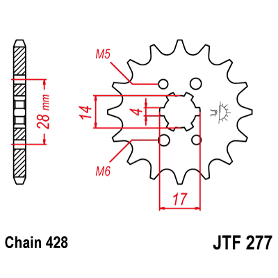 Řetězové kolečko JT JTF 277-14 14 zubů, 428