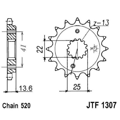 Řetězové kolečko JT JTF 1307-14 14 zubů, 520