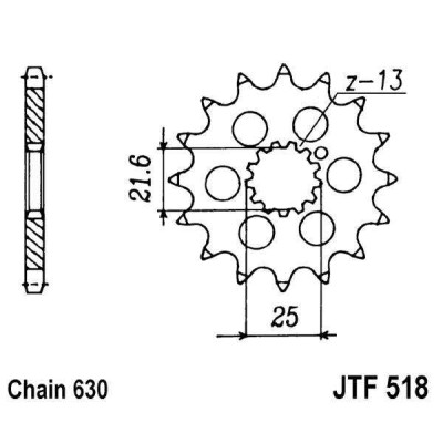 Řetězové kolečko JT JTF 518-15 15 zubů, 630