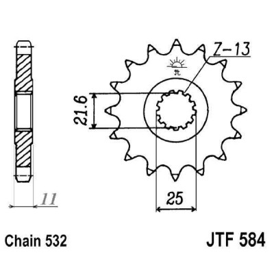 Řetězové kolečko JT JTF 584-16 16 zubů, 532