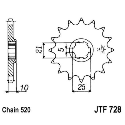 Řetězové kolečko JT JTF 728-16 16 zubů, 520