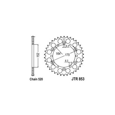 Řetězová rozeta JT JTR 853-45 45 zubů, 520