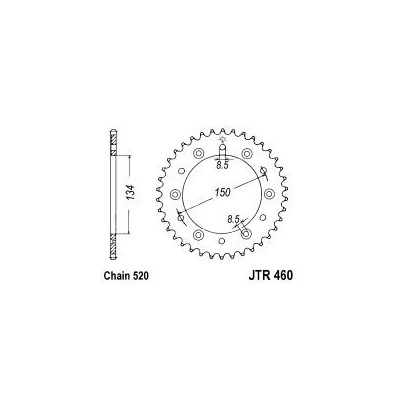 Řetězová rozeta JT JTR 460-42 42 zubů, 520