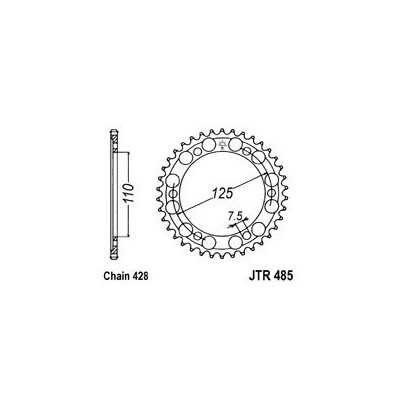 Řetězová rozeta JT JTR 485-48 48 zubů, 428