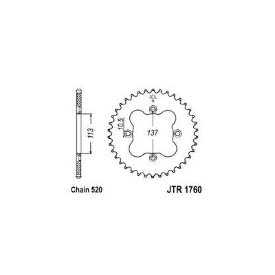 Řetězová rozeta JT JTR 1760-36 36 zubů, 520