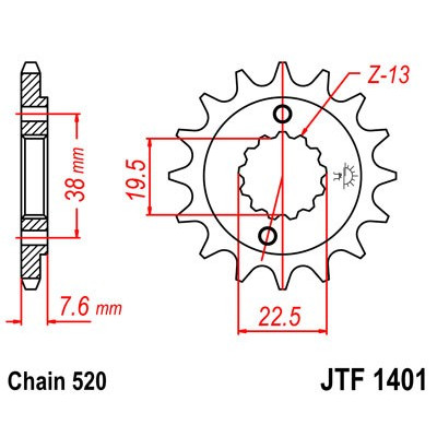 Řetězové kolečko JT JTF 1401-15 15 zubů, 520