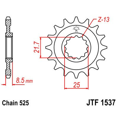 Řetězové kolečko JT JTF 1537-18 18 zubů, 525