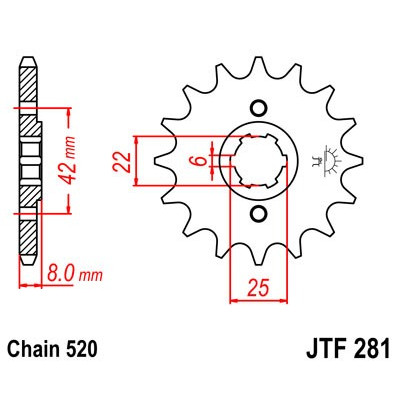 Řetězové kolečko JT JTF 281-16 16 zubů, 520