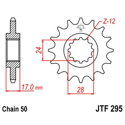 Řetězové kolečko JT JTF 295-16 16 zubů, 530