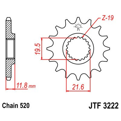 Řetězové kolečko JT JTF 3222-11 11 zubů, 520