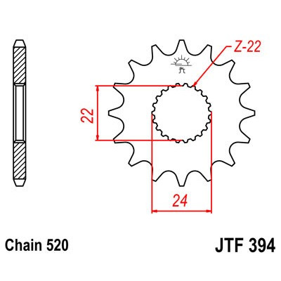 Řetězové kolečko JT JTF 394-13 13 zubů, 520