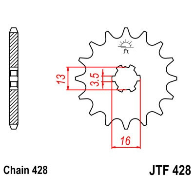 Řetězové kolečko JT JTF 428-13 13 zubů, 428