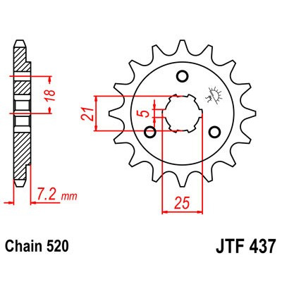 Řetězové kolečko JT JTF 437-15 15 zubů, 520