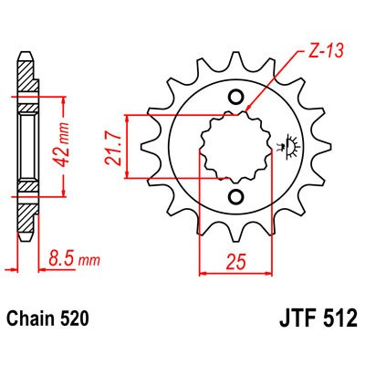 Řetězové kolečko JT JTF 512-14 14 zubů, 520