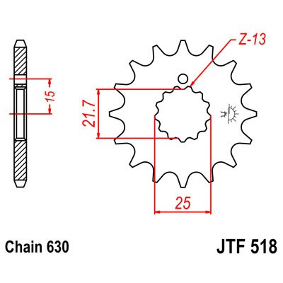 Řetězové kolečko JT JTF 518-14 14 zubů, 630