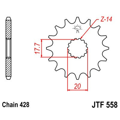 Řetězové kolečko JT JTF 558-18 18 zubů, 428