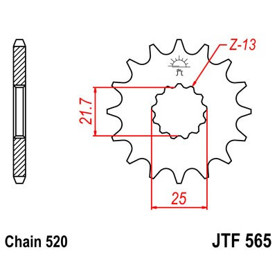 Řetězové kolečko JT JTF 565-17 17 zubů, 520