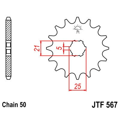 Řetězové kolečko JT JTF 567-16 16 zubů, 530