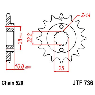 Řetězové kolečko JT JTF 736-13 13 zubů, 520