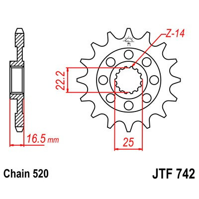 Řetězové kolečko JT JTF 742-15 15 zubů, 520