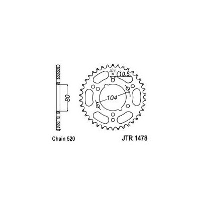 Řetězová rozeta JT JTR 1478-34 34 zubů, 520