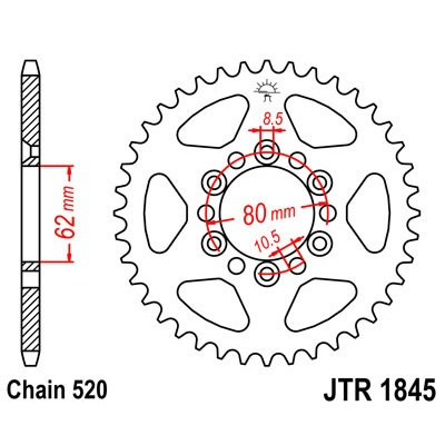 Řetězová rozeta JT JTR 1845-37 37 zubů, 520