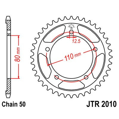 Řetězová rozeta JT JTR 2010-42 42 zubů, 530