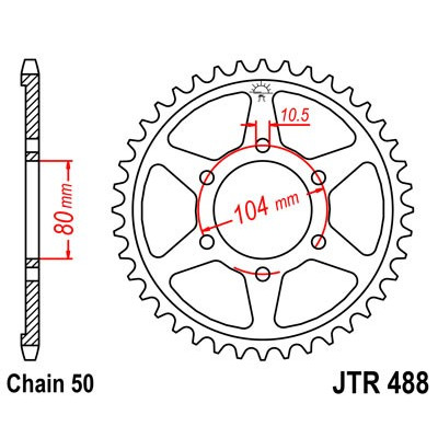 Řetězová rozeta JT JTR 488-43 43 zubů, 530