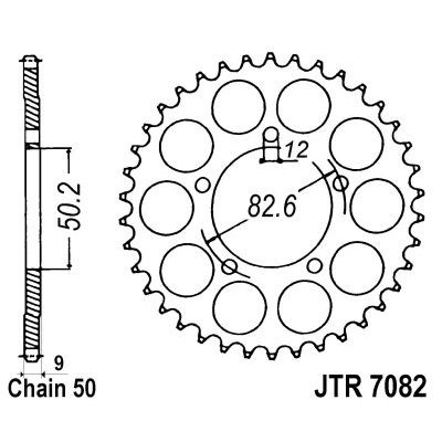 Řetězová rozeta JT JTR 7082-48 48 zubů, 530