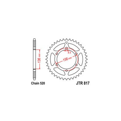 Řetězová rozeta JT JTR 817-46 46 zubů, 520