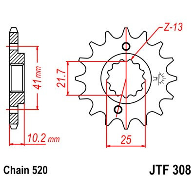 Řetězové kolečko JT JTF 308-13 13 zubů, 520