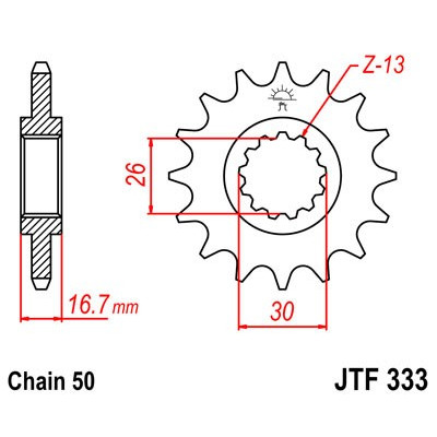 Řetězové kolečko JT JTF 333-14 14 zubů, 530