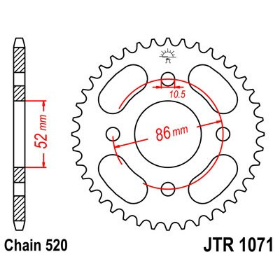 Řetězová rozeta JT JTR 1071-31 31 zubů, 520