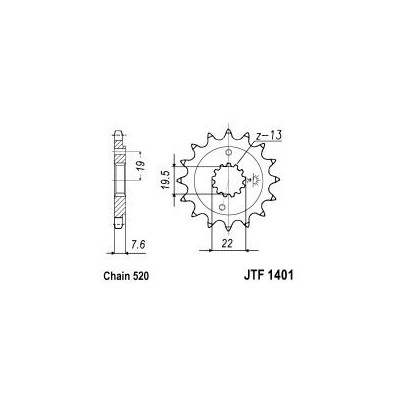 Řetězové kolečko JT JTF 1401-16 16 zubů, 520