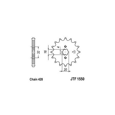 Řetězové kolečko JT JTF 1550-13 14 zubů, 428